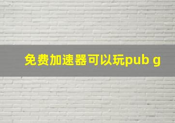 免费加速器可以玩pub g